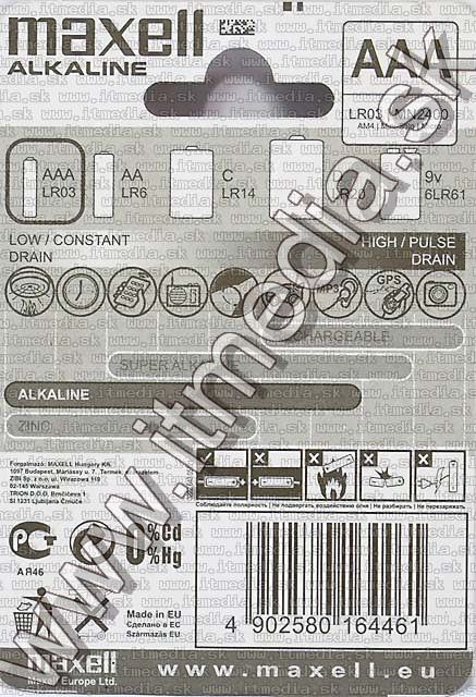 Image of Maxell LR03 6xAAA alkáli elem (IT4873)