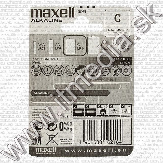 Image of Maxell C LR14 alkali elem (IT4416)