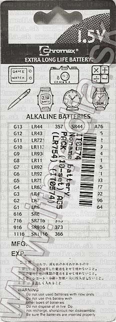 Image of Noname battery PACK (10-set) AG5 (LR754) (IT0574)