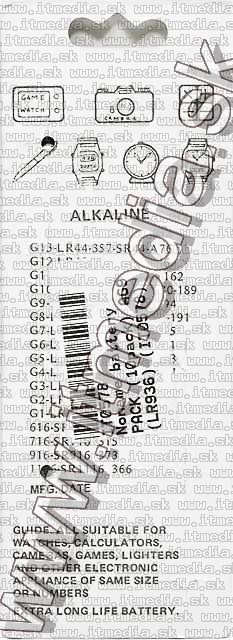 Image of Noname battery PACK (10-set) AG9 (LR936) (IT0578)
