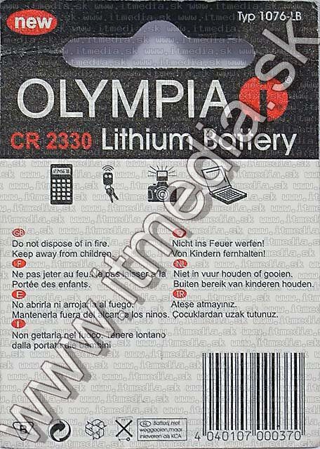 Image of Olympia battery 3V CR2330 (1076-LB) EXPIRED (IT6580)
