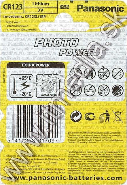Image of Panasonic Photo battery CR123 (IT5380)