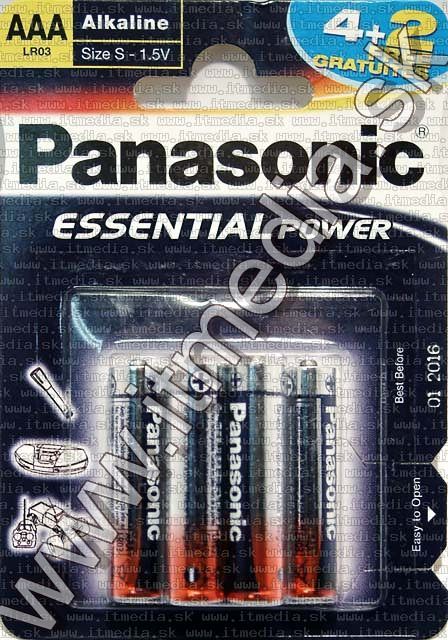 Image of Panasonic battery ALKALINE 6xAAA (4+2) LR03 (IT4421)