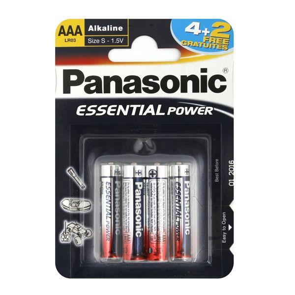 Image of Panasonic battery ALKALINE 6xAAA (4+2) LR03 (IT4421)