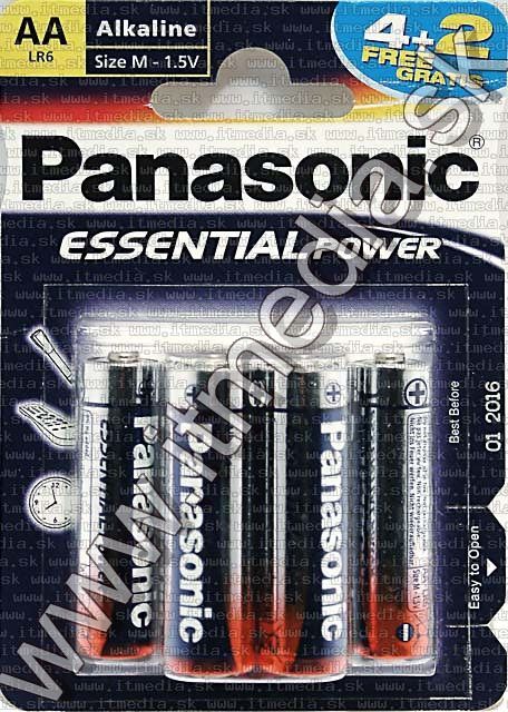 Image of Panasonic battery ALKALINE 6xAA (4+2) LR06 (IT4422)