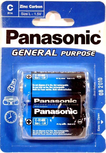 Image of Panasonic battery *standard* ***2xR14*** *BLISTER* (IT2644)