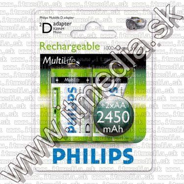 Image of Philips Battery Adapter Pack AA->D 2x + 2x2450mAh (IT9857)