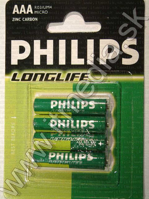 Image of PHILIPS battery *standard* 4xAAA (R03) **MICRO** (IT1812)
