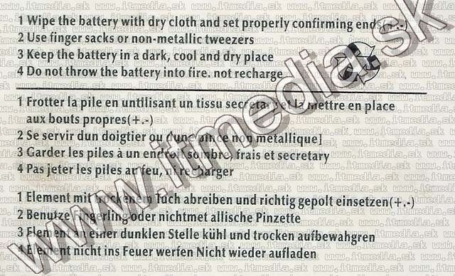 Image of Powtek-Camelion Alkaline Battery 6V 4LR44 (4AG13) (IT2459)