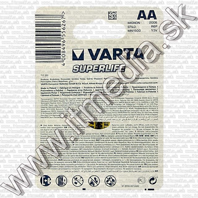 Image of VARTA elem *SuperLife* 4xAA (R6P) (2006) (IT8989)