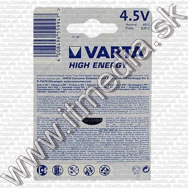 Image of VARTA battery alkaline 1x 3LR12 4.5v (4912) (IT5518)