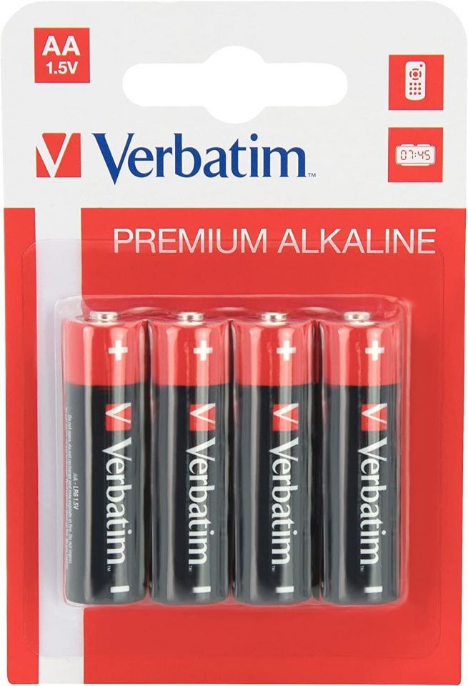 VERBATIM battery alkaline 4xAA (LR06) (49921) (IT1814) Image of VERBATIM battery alkaline 4xAA (LR06) (49921) (IT1814)