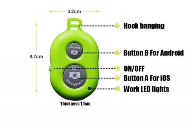 Image of Bluetooth Selfie Shutter (iPhone, Android) BULK (IT11058)
