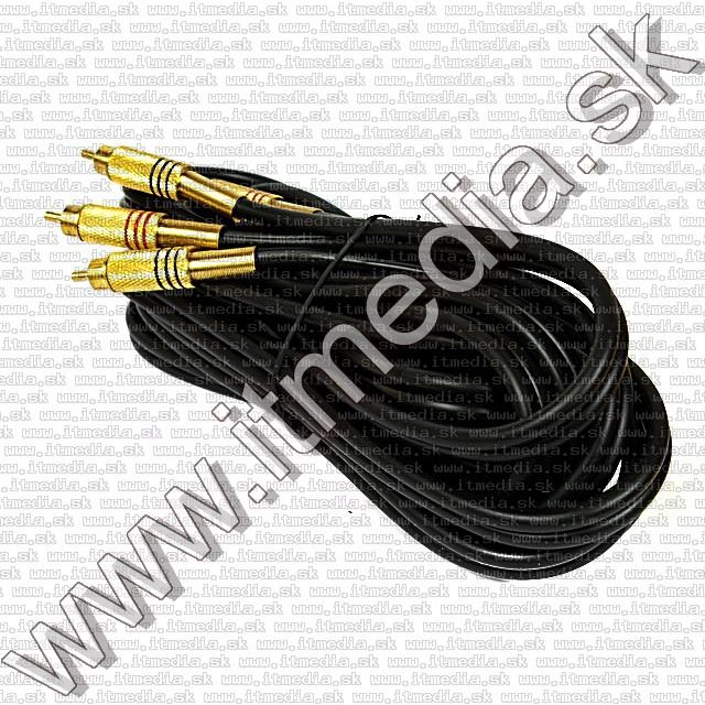 Image of 2x RCA-RCA cable, 5m Black-Gold (IT8511)