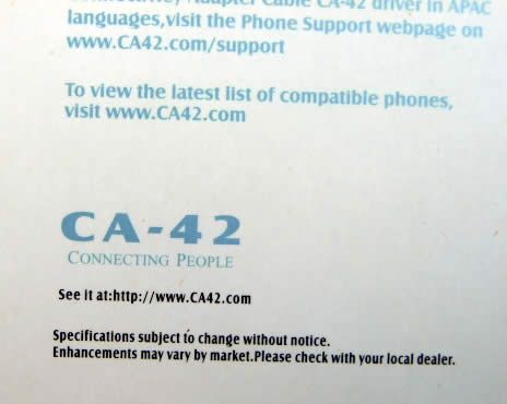 Image of USB Cellphone cable CA-42 (Nokia) BULK INFO! (IT4189)