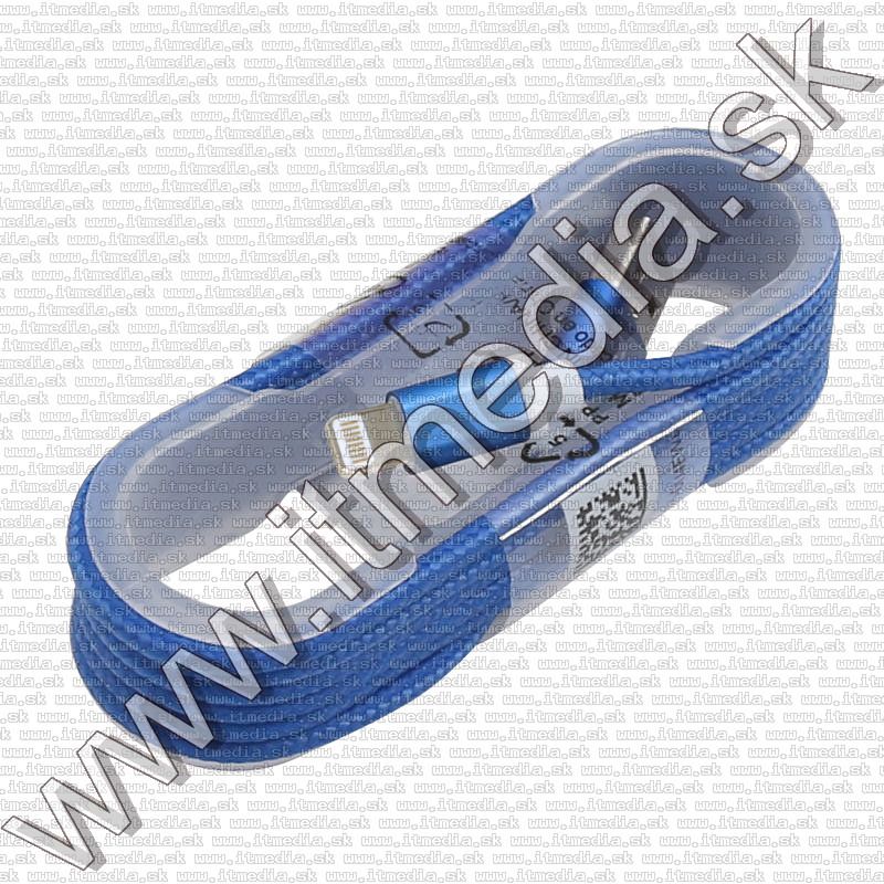 Image of iPhone USB Lightning kábel 1.5m *Cipőfűző* *Hengeres* *Kék* (IT12017)