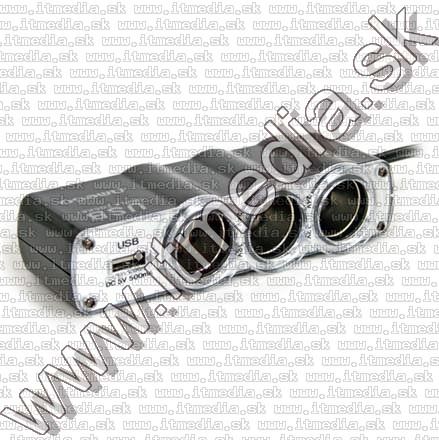 Image of Car Cigar Socket 3-way Splitter Cable with USB (IT2812)