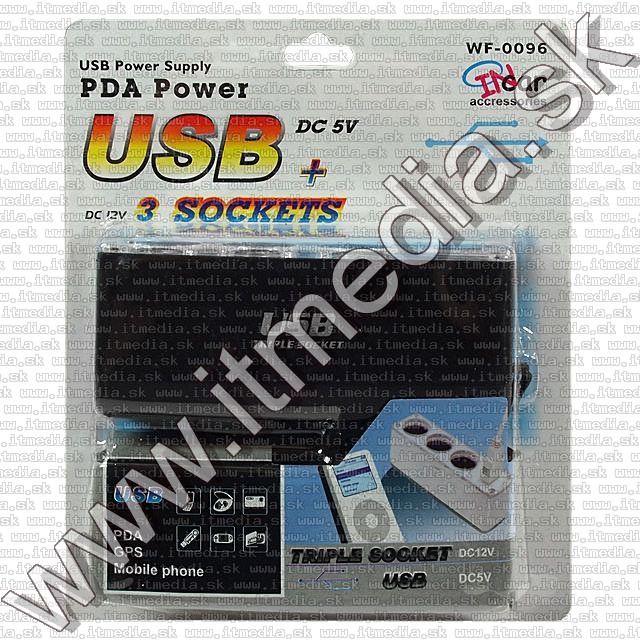 Image of Car Cigar Socket 3-way Splitter Cable with USB (IT8512)