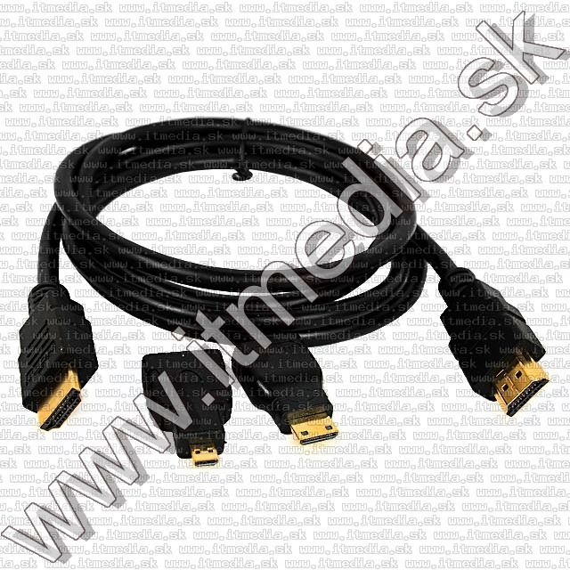 Image of HDMI cable set - microHDMI miniHDMI 1.5m v1.4 (ethernet) (IT9003)