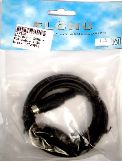 Image of S-video / SVHS - RCA cable 1.5m black (IT2396)