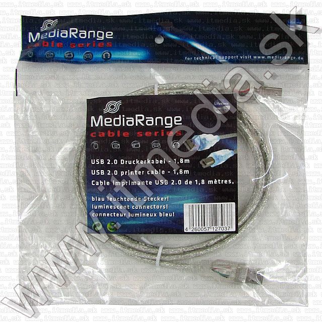 Image of USB 2.0 Printer cable 1.8m *Blue LED* (IT7015)