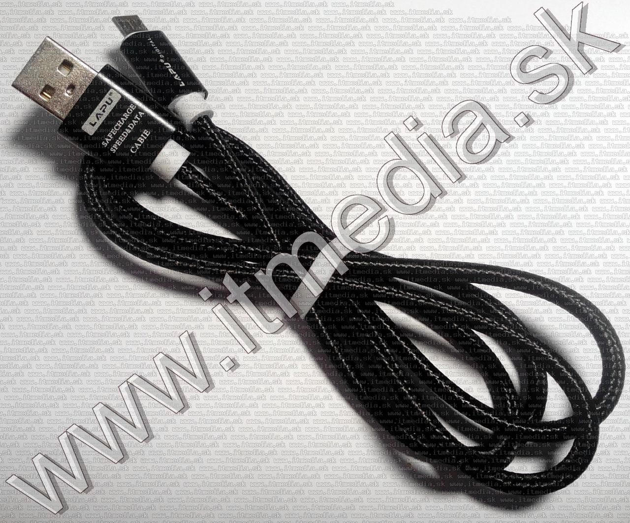 Image of LAPU USB - microUSB cable 1m *Black* 2A (IT12493)