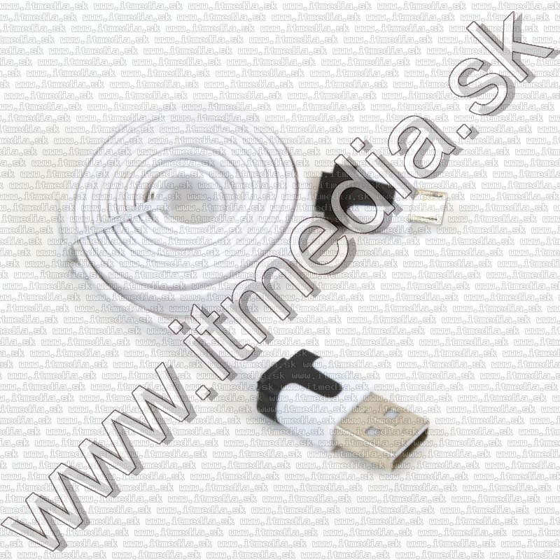 Image of USB - microUSB kábel 1m *Lapos* Fehér (IT12726)