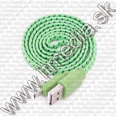 Image of USB - microUSB kábel 1m *Cipőfűző*  Zöld-fekete (IT11540)