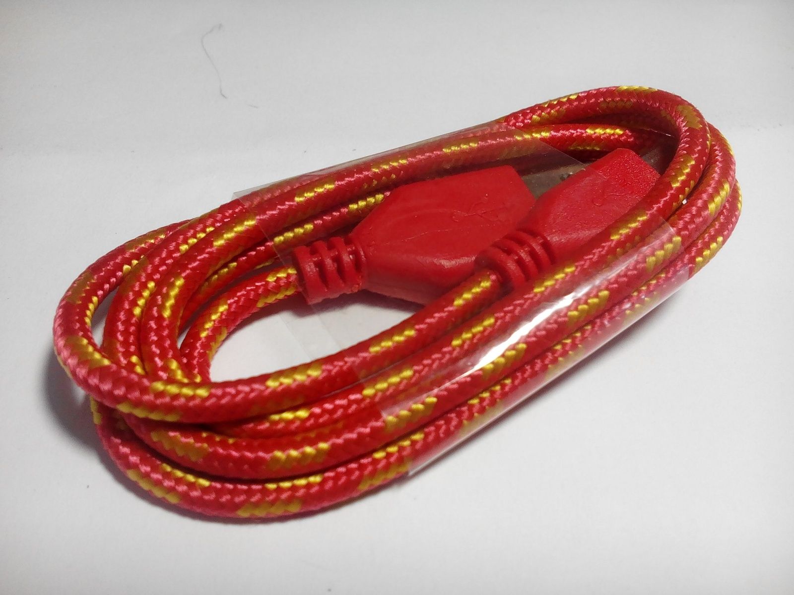 Image of USB - microUSB kábel 1m *Cipőfűző* Piros-Sárga (IT10753)