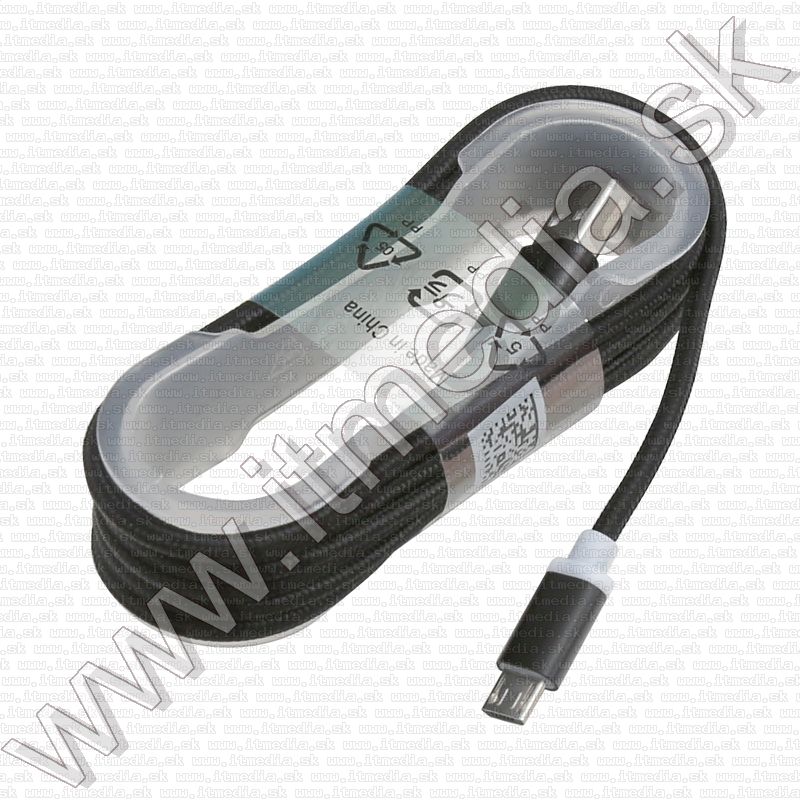 Image of USB - microUSB kábel 1.5m *Cipőfűző* *Hengeres* *Fekete* (IT12011)