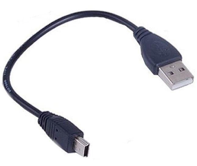 USB A - 5p mini USB Cable 10cm *black* BULK (IT13923) Image of USB A - 5p mini USB Cable 10cm *black* BULK (IT13923)