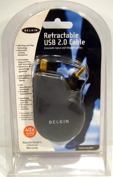 Image of Belkin Retractable USB 2.0 Printer Cable 90cm (IT3755)