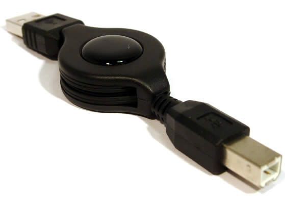 Image of Retractable USB 2.0 Printer Cable 1.2m *C7* (IT3363)