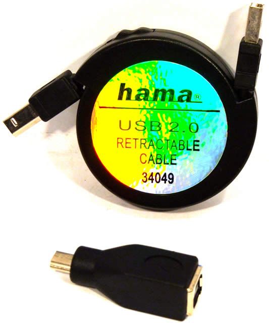 Image of HAMA Retractable USB 2.0 Printer Cable 1m (IT3860)