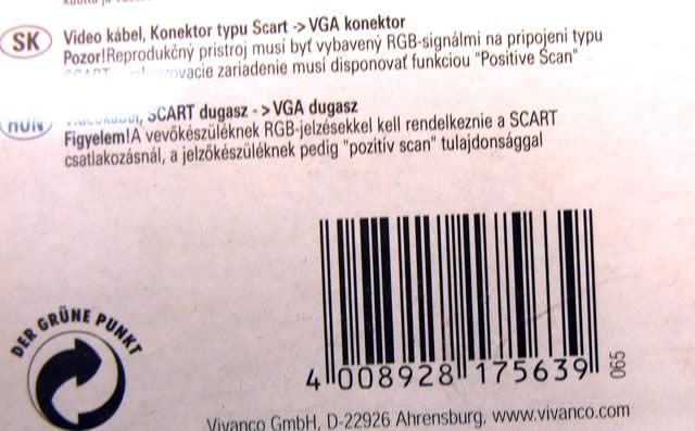 Image of Vivanco SCART-VGA Cable 10m INFO! (IT3855)