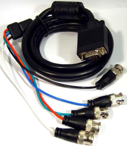 Image of VGA (Monitor) to 5x BNC cable (RGB + H, V Sync) (IT3402)