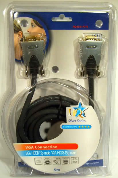 Image of HQ VGA (Monitor) Cable 5m ***silver*** (IT3935)