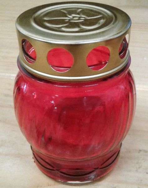 Image of Temetői mécses 8órás 30g 10cm (Piros üveg) (IT12444)