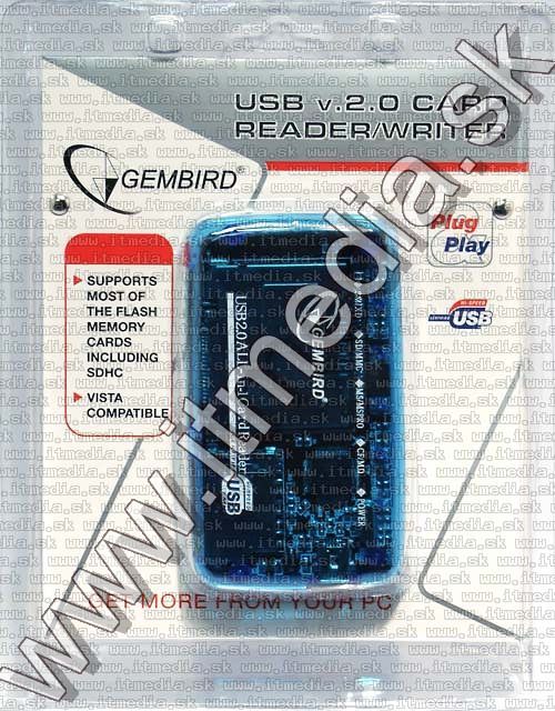 Image of Gembird All-in-1 Memory Card Reader Blue (IT3831)