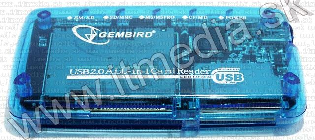 Image of Gembird All-in-1 Memory Card Reader Blue (IT3831)