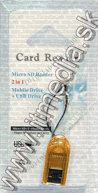 Image of IT Media mini CardReader *microSD* HC *Orange* (IT4499)