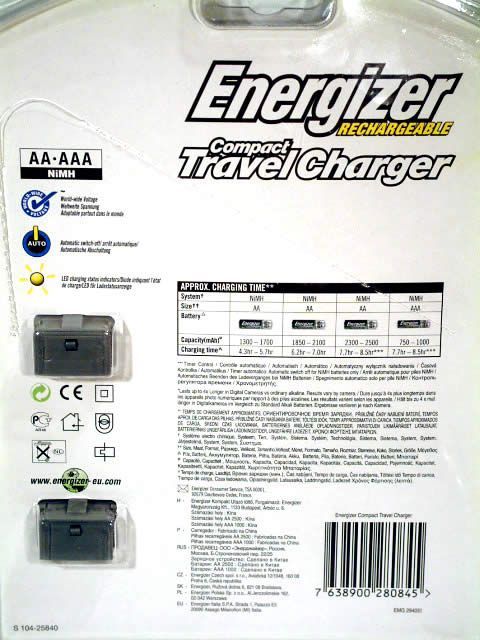 Image of Energizer Compact Travel Charger +2xAA +2xAAA free (IT3256)