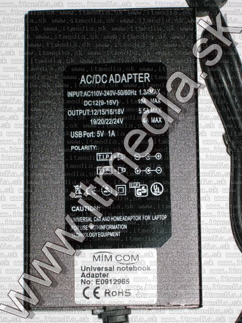 Image of Universal Laptop Home and Travel Charger DC 12 AC110-240V 100Watt (IT7000)