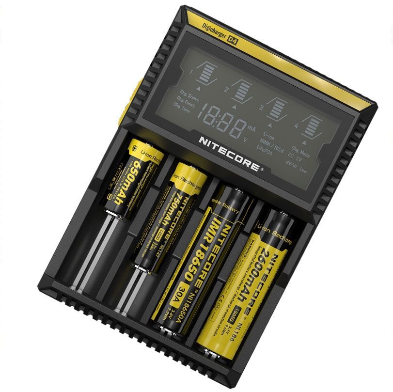 Image of Nitecore D4 Battery Charger (NiCd NiMh AA AAA Lithium 18650) *BOX* (IT12173)