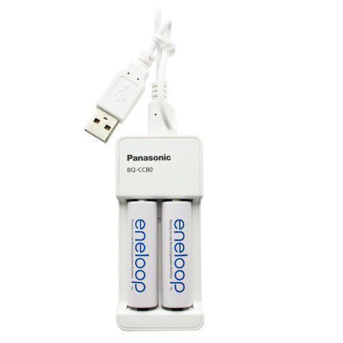 Image of Panasonic Eneloop Compact USB Battery Charger +2xAA Eneloop INFO!!! (IT14438)