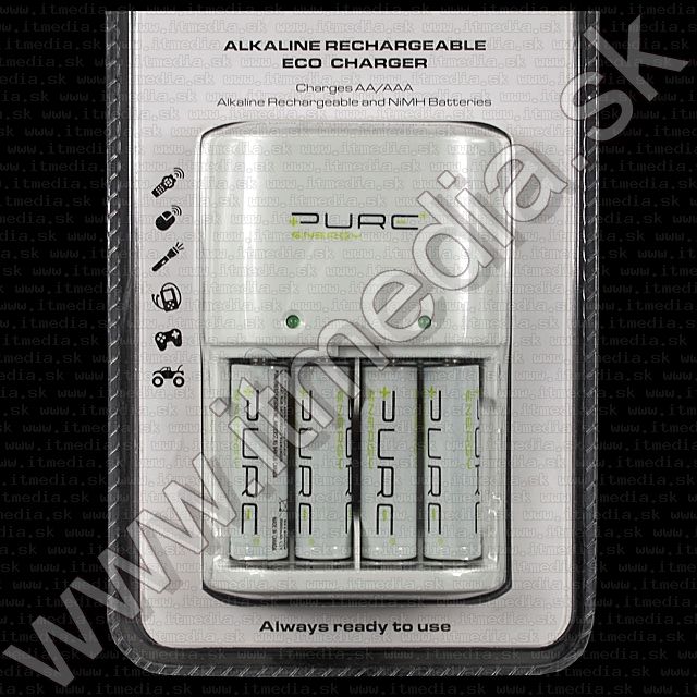 Image of PureEnergy Plugin battery charger 4-slot (463) +4 AA free (IT8758)