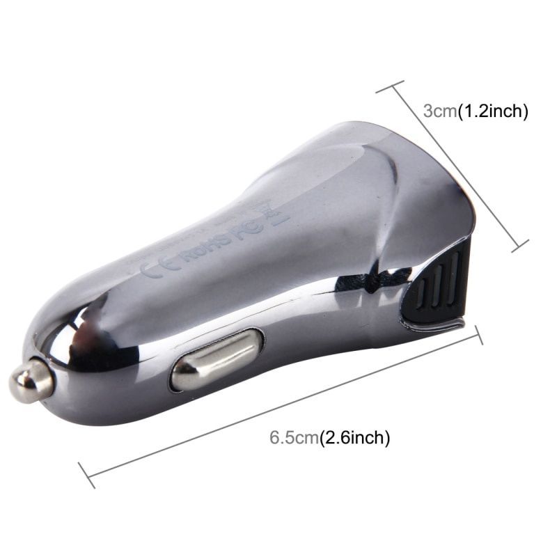 Image of Universal 12-24V Car charger Twin socket USB 3100mA *Silver* (IT13630)