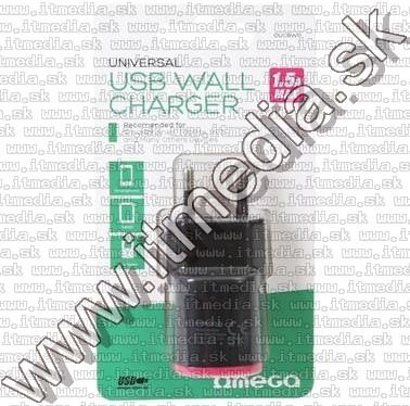 Omega Univerzális Telefon Töltő USB 1500mA *Rózsaszín* 230V (42893) (IT11777) Image of Omega Univerzális Telefon Töltő USB 1500mA *Rózsaszín* 230V (42893) (IT11777)