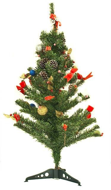 Image of Plastic Christmas Tree Mini 90cm Red and Gold Decor (IT5045)