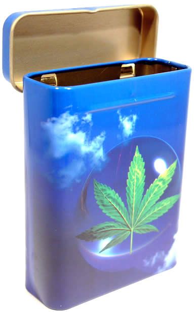Image of Metal Cigarette Box 25x70x90mm *Ganja Sky* (IT3365)